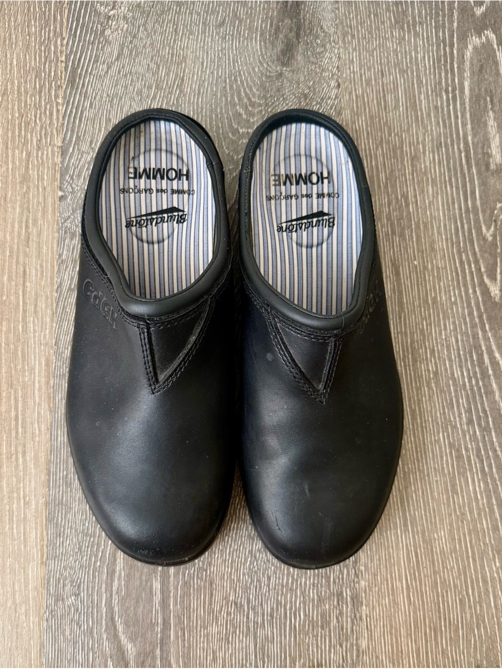 COMME DES GARÇONS HOMME X Blundstone Leather Mule, Black, Size 6  (Men’s)